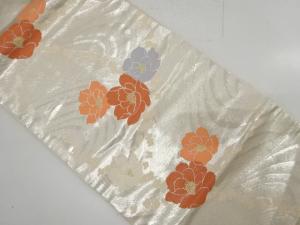 花模様織り出し　名古屋帯